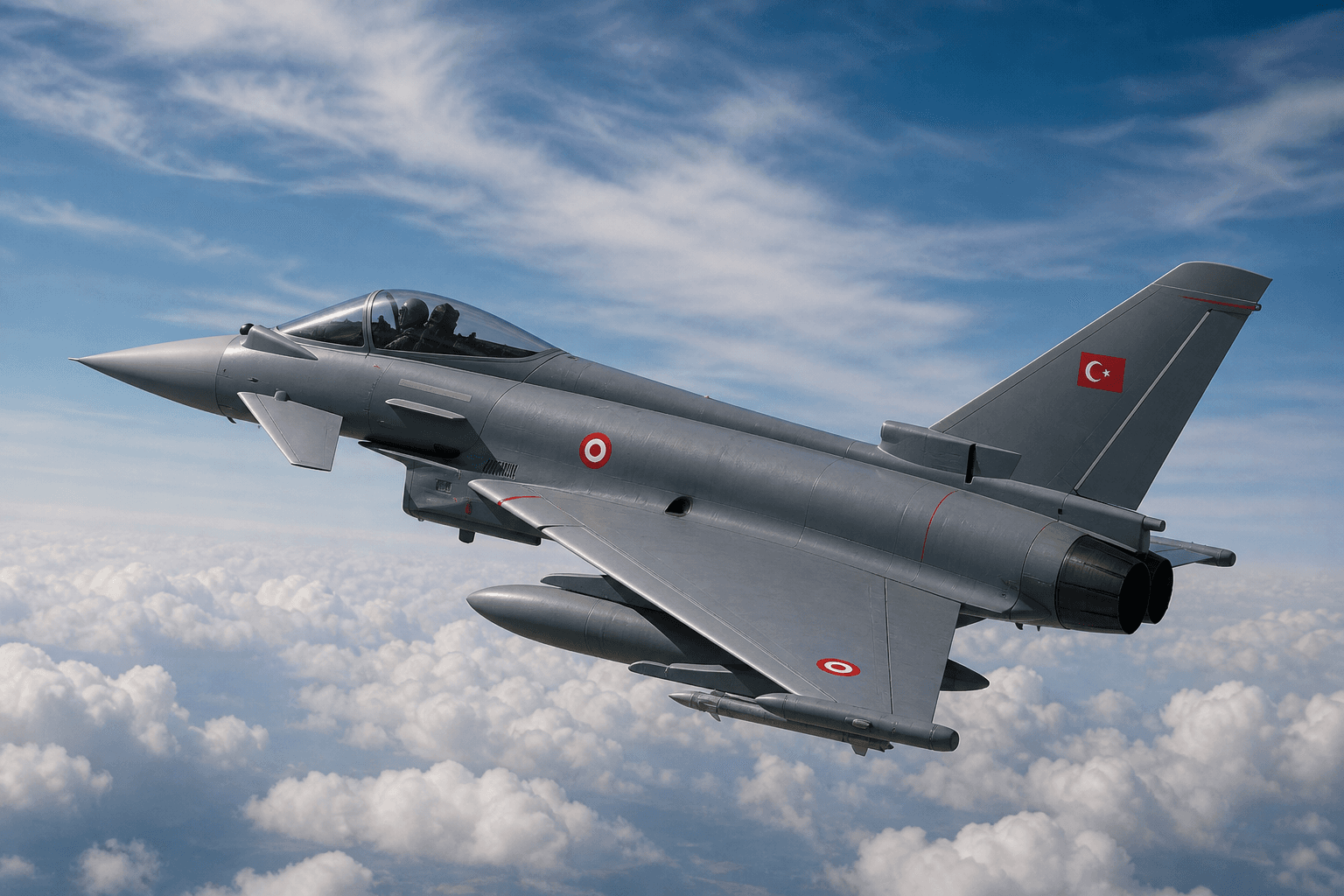 Türk bayraklı Eurofighter Typhoon uçağı